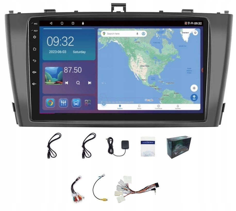 Rádio Navigácia Gps Toyota Avensis 2008-2015 Wifi Carplay Bt Usb 2GB 64GB
