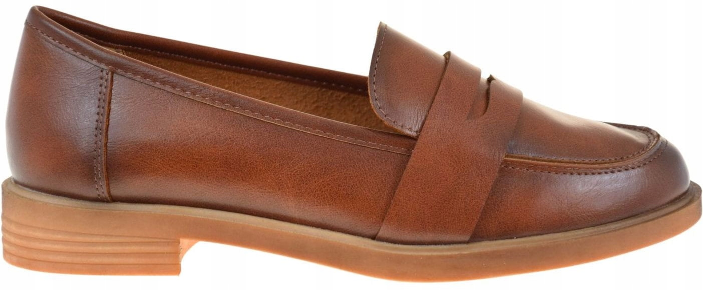 Dámské mokasíny Potocki 25-12442BR hnědé elegantní kožené boty VEL.38