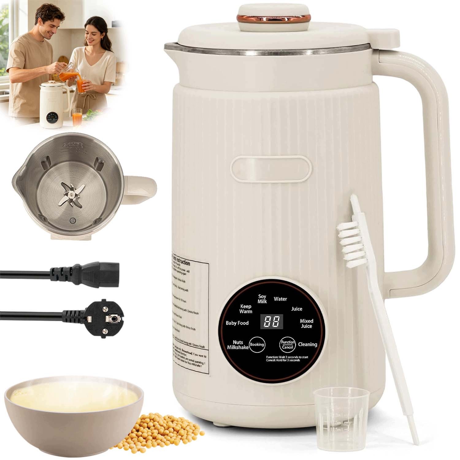 Výkonný Kávovar Na Sójové Mléko, Automatický Stroj Na Sójové Mléko 1,2 L
