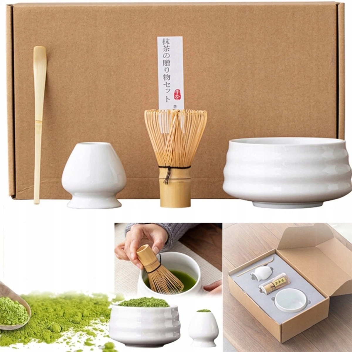 Dárková Sada 4 Kusů Na Čaj Matcha Sada Na Vaření Matchy Lžíce