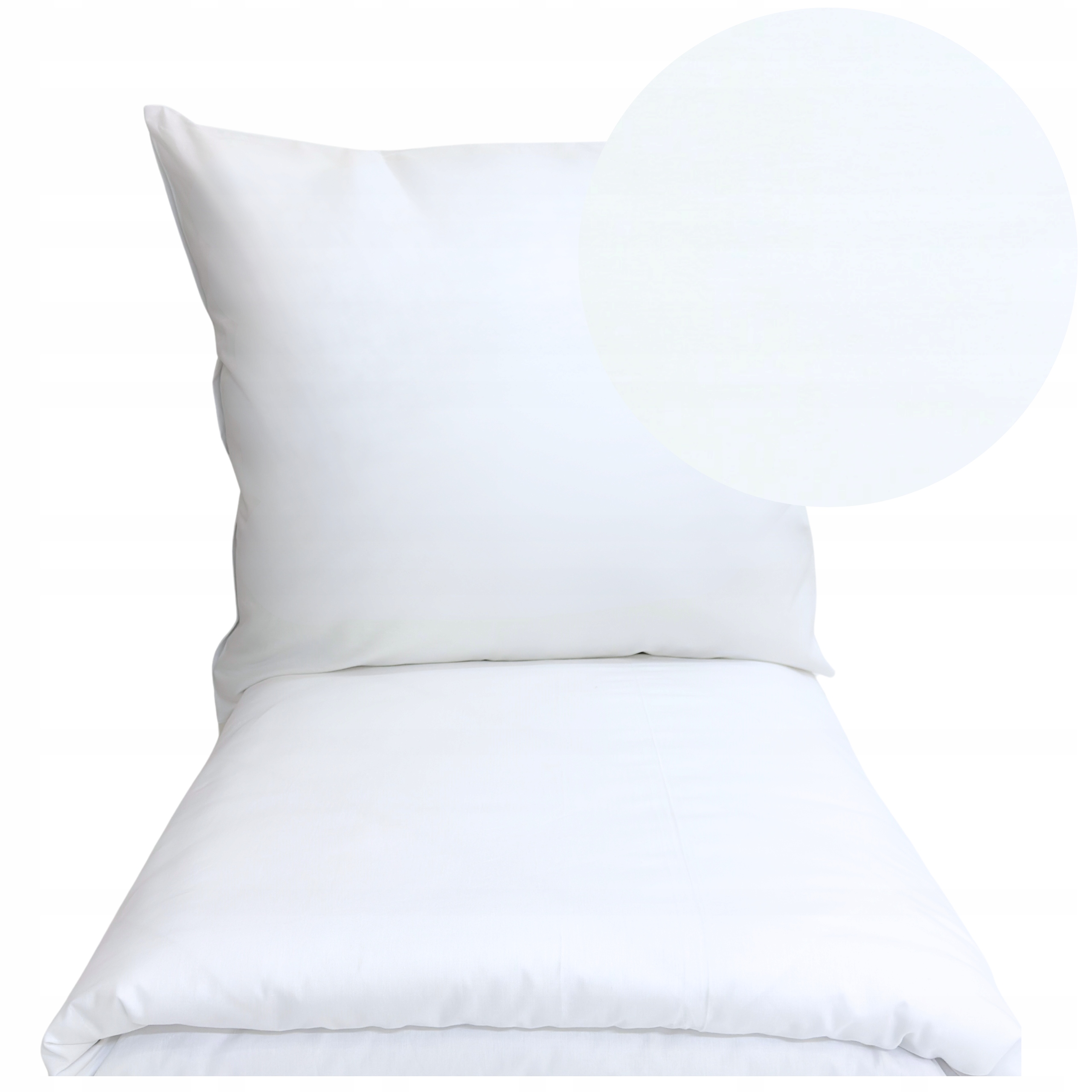 Pościel Jednokolorowa 160x200 Gładka 100% Bawełna Komplet 3 Części Biała