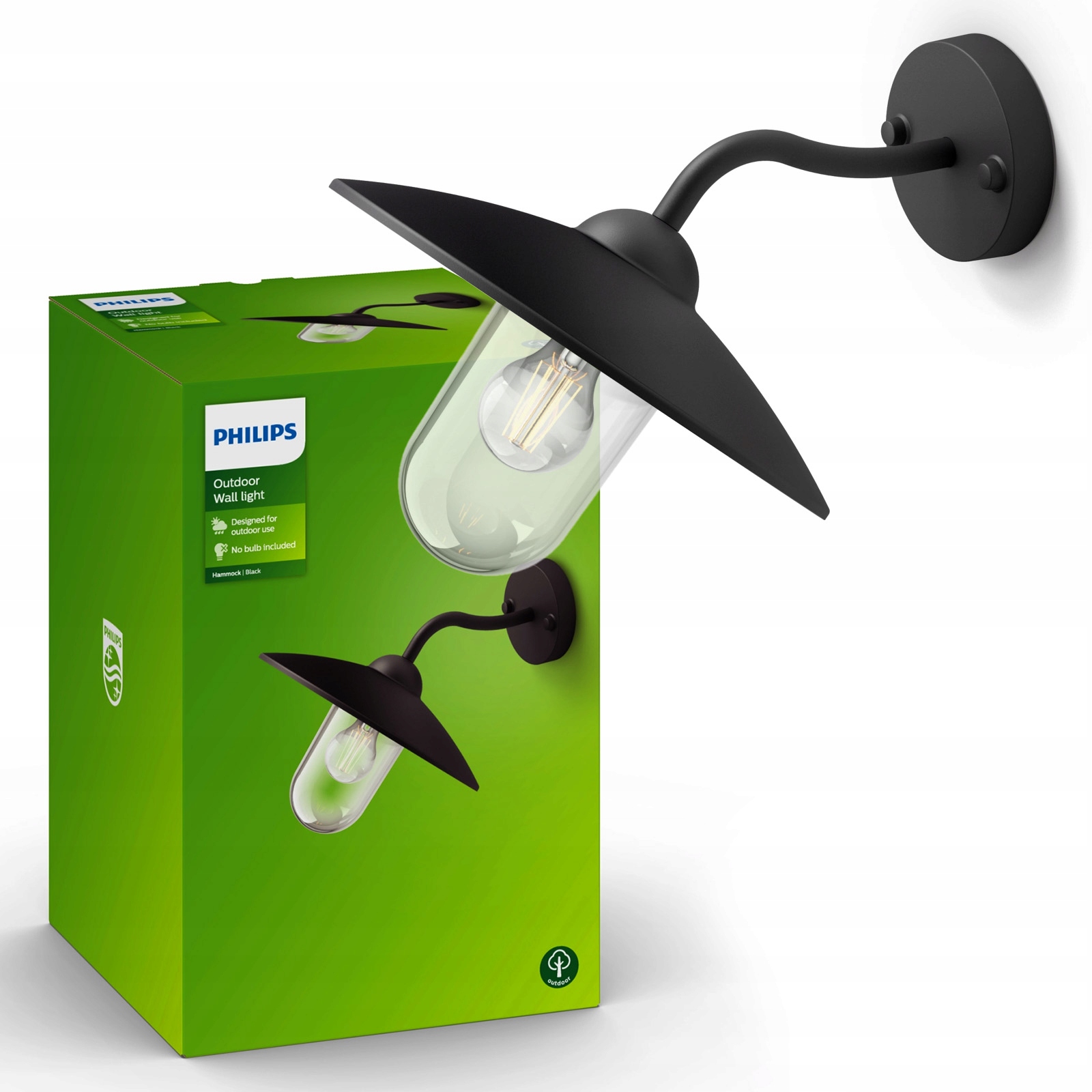 Zahradní Led lampa Fasádní svítidlo Hammock E27 IP44 Lucerna Philips
