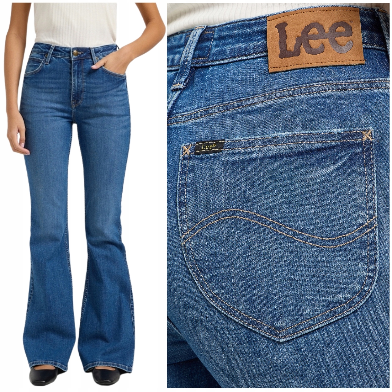 Lee Breese flare Hyper Mid vysoké dámské džínové kalhoty se zvony W25 L31