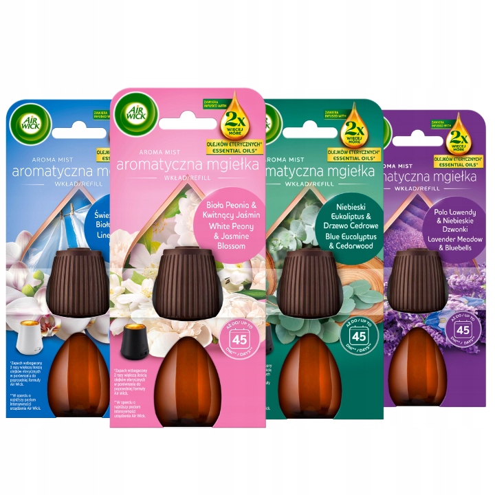 Air Wick Essential Mist náplň do osvěžovače MIX vůní 20 ml x 4