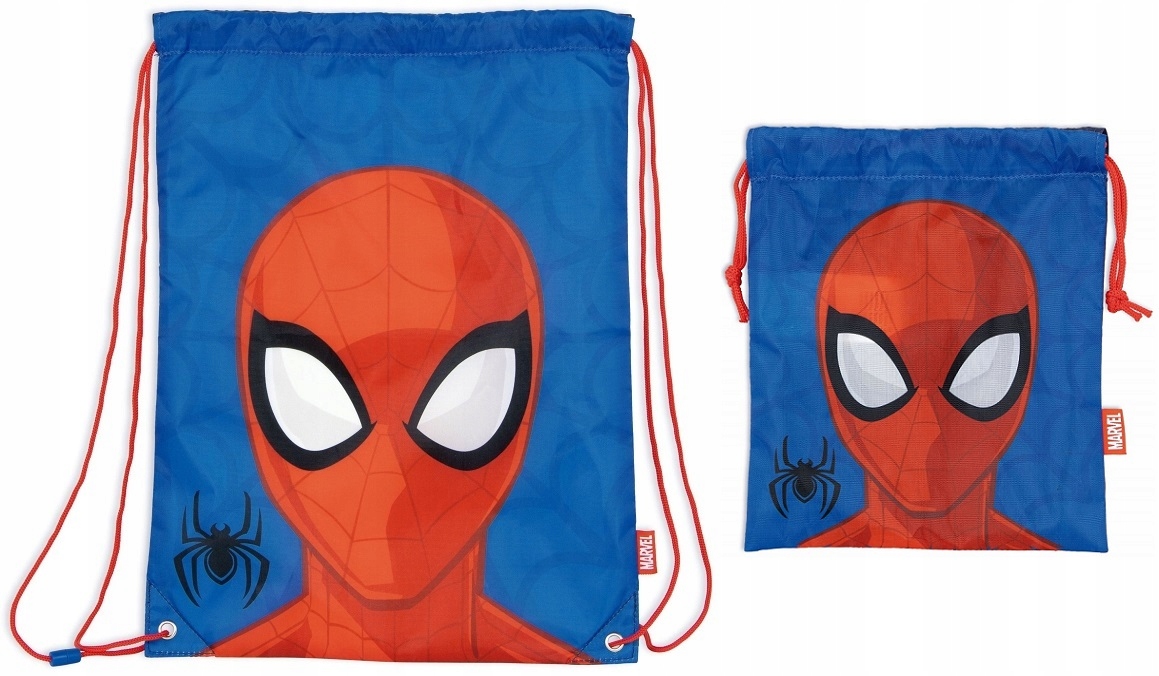 DUŻY + MAŁY WOREK na buty kapcie Szkoła Przedszkole SPIDERMAN