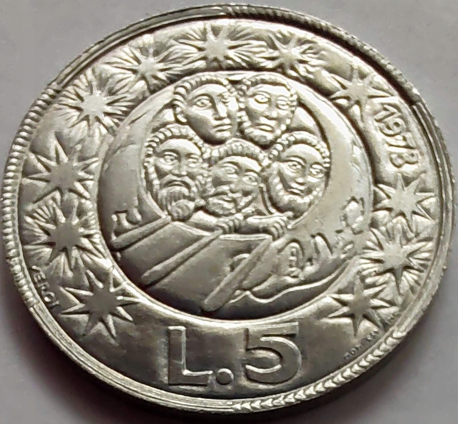 1761 - San Marino 5 lirów, 1973