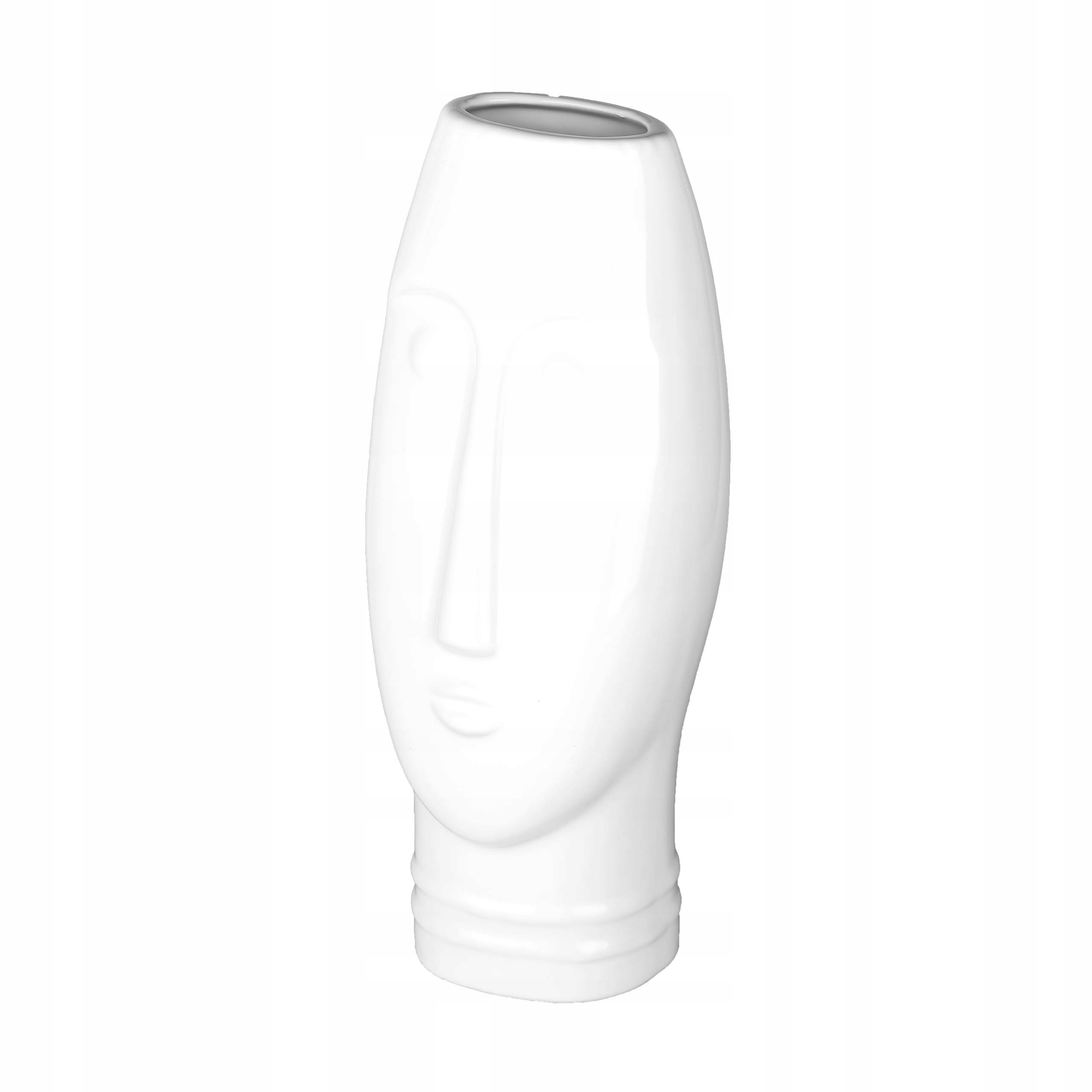 

Wazon dekoracyjny ceramiczny wysoki twarz Biały