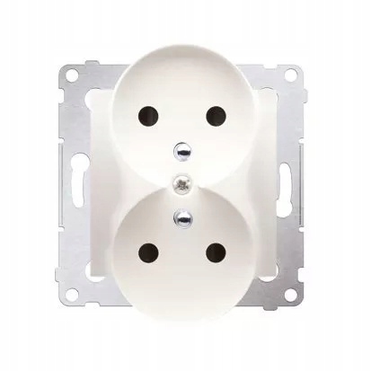 SIMON54 DGZ2MZ.01/41 gniazdo podwójne z/u - kremo