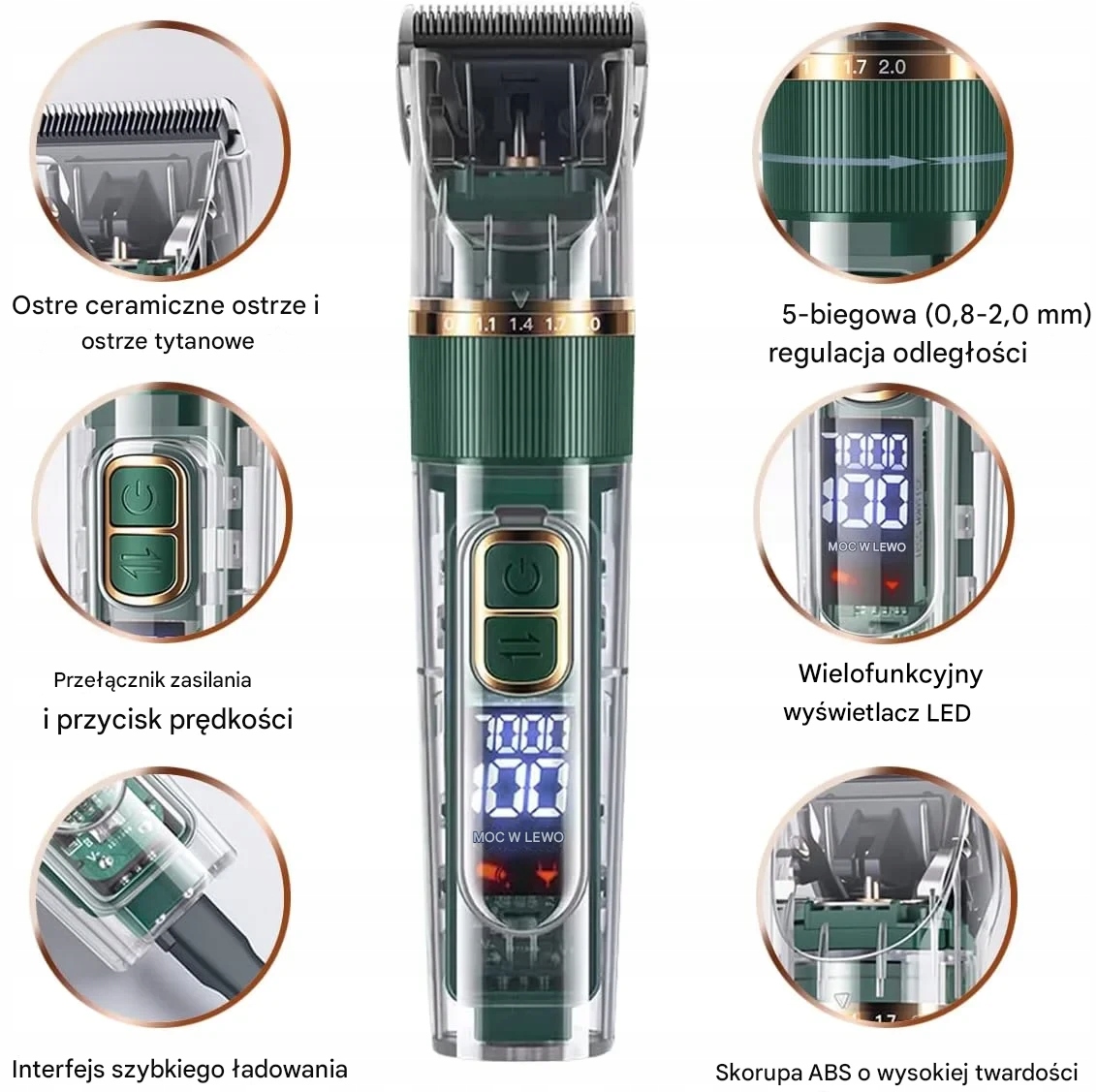 Profesionální groomerský zastřihovač srsti pro psa kočku Usb s příslušenstvím