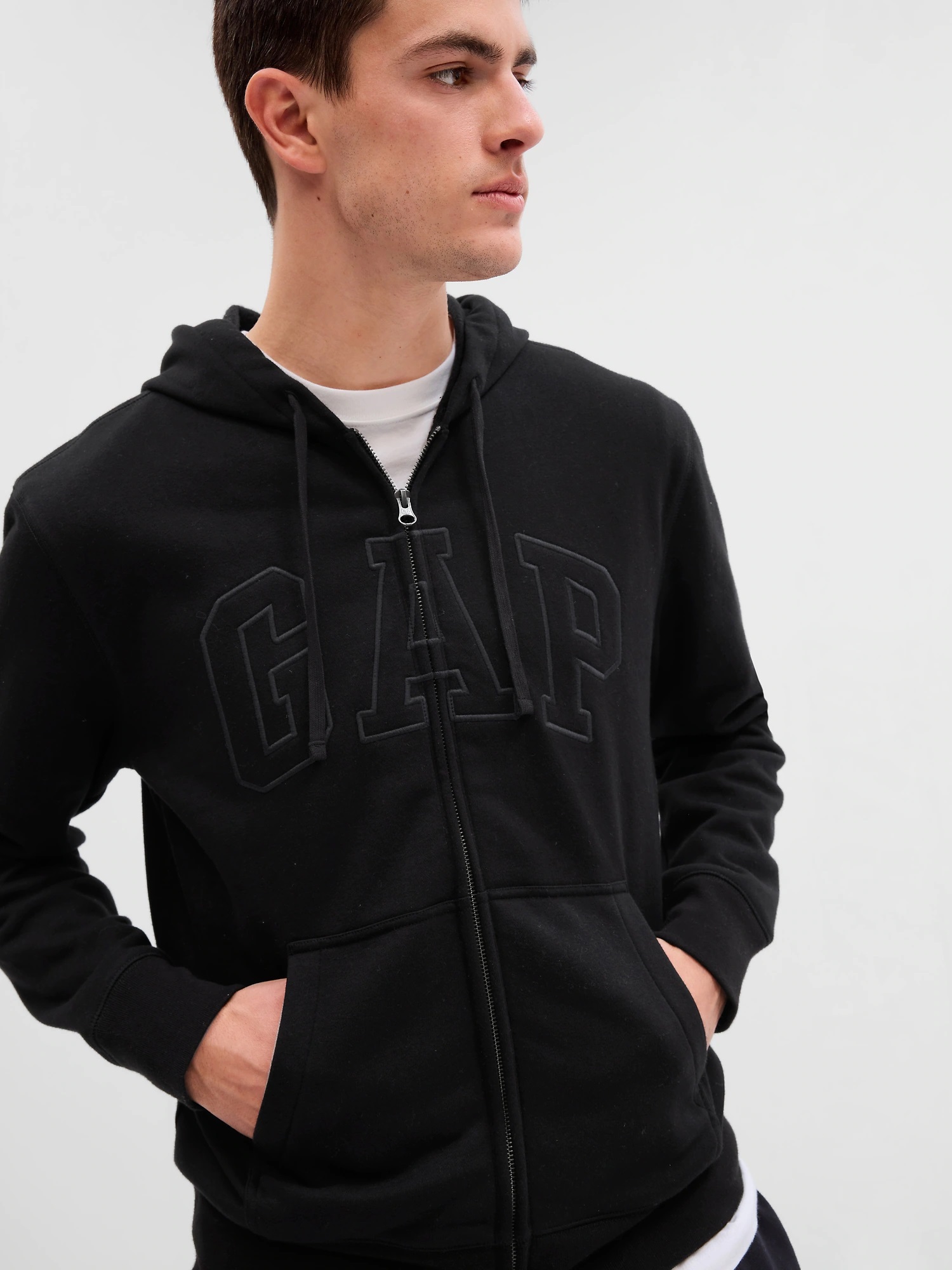 Gap Mikina logo na zip černá