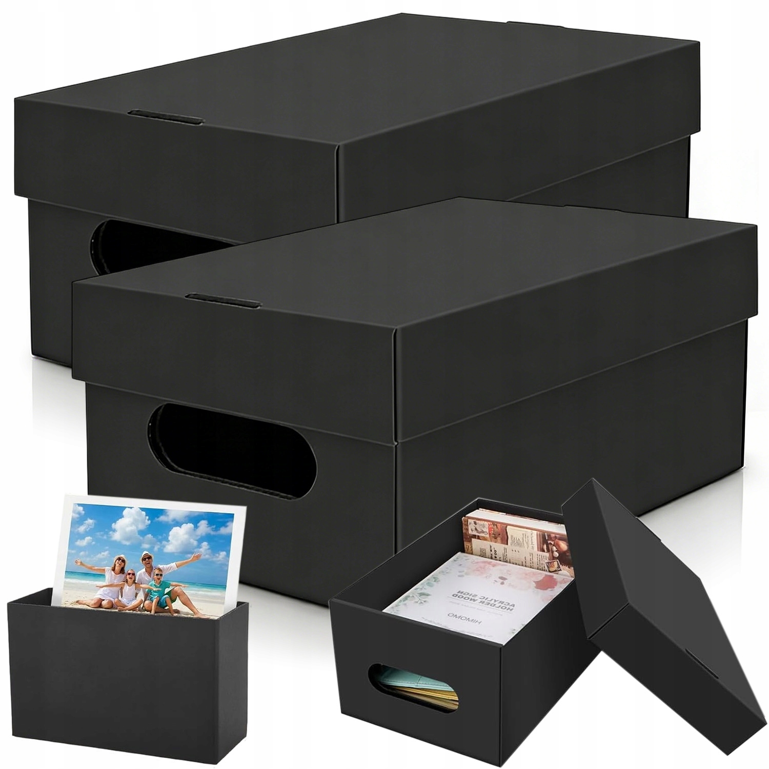 2PCS Pudełko Do Przechowywania Kart Papiernicze Z Pokrywą Antystatyczne