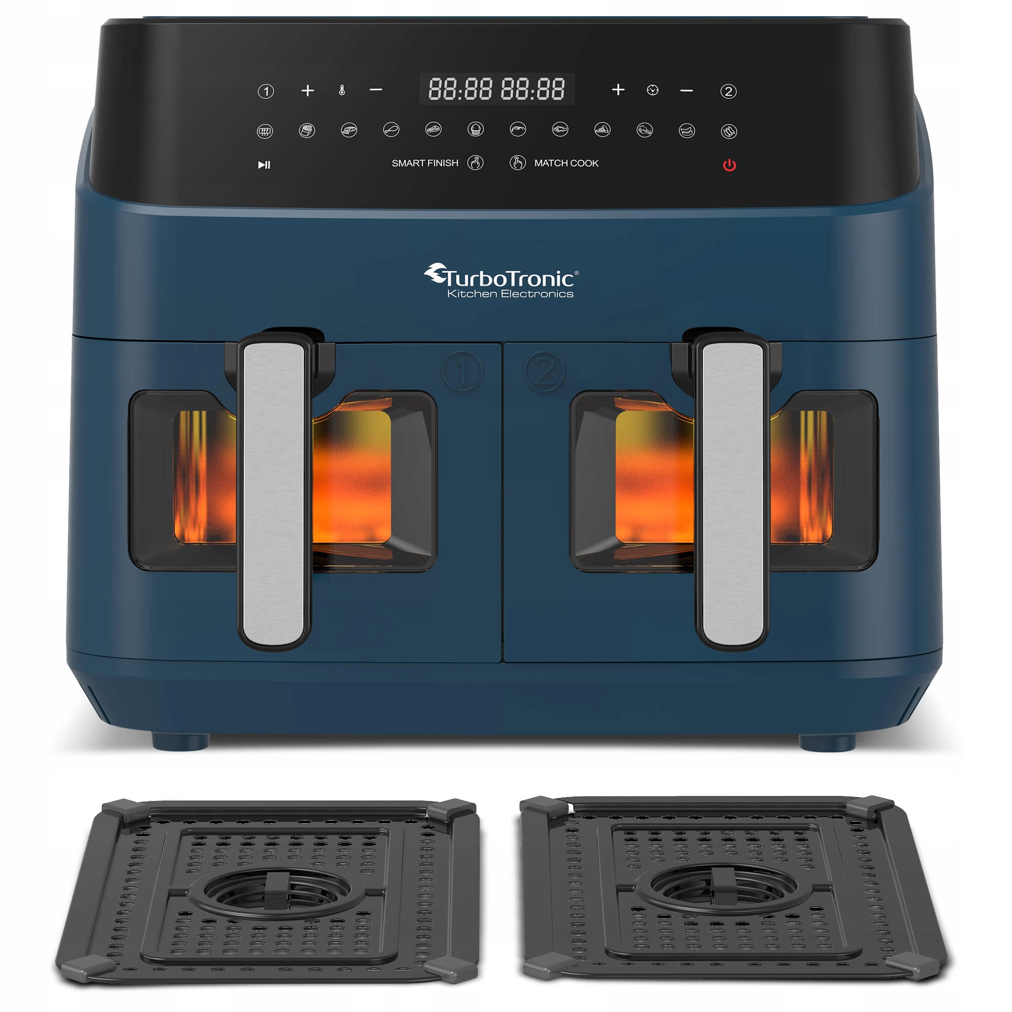 Cyfrowa Frytownica Beztłuszczowa Air Fryer 2 Kosze Do Smażenia Z Szybą