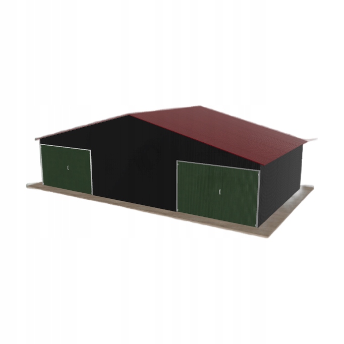 Plechová garáž 10x5.5 m dvoupolohová, dvoupolohová, černá