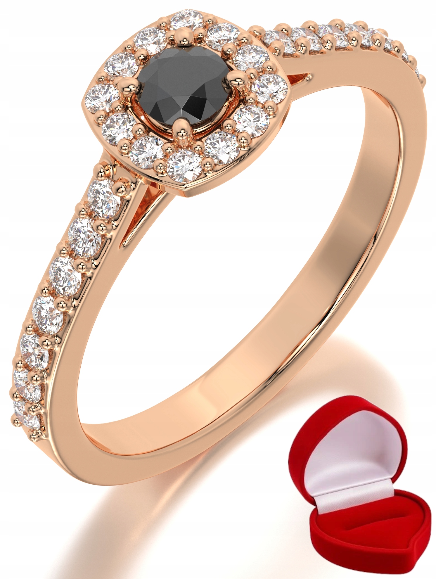Zlatý Prstýnek 585 14k Brylant Č. 0,14 ct Růžové Zlato R16