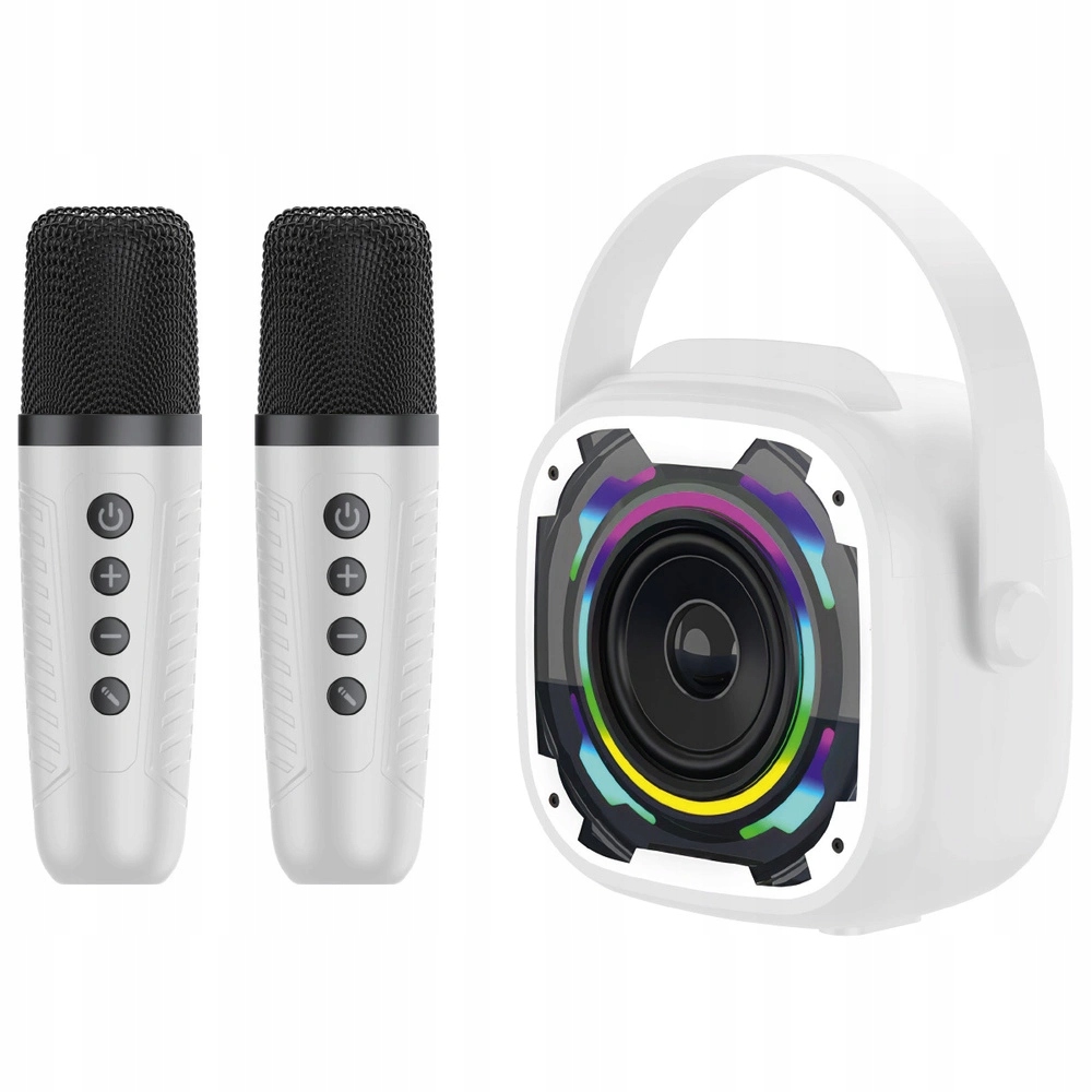 Karaoke reproduktor pro dospělé 2 bezdrátové mikrofony Usb Rgb