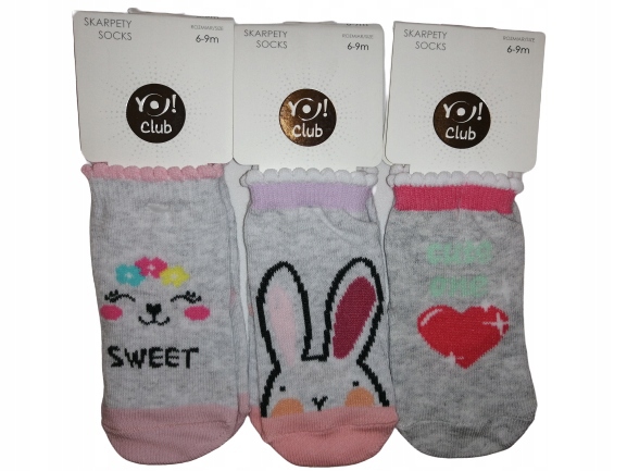 

Skarpetki Niemowlęce 3 Pary Komplet 3PAK 0-3M Yo!