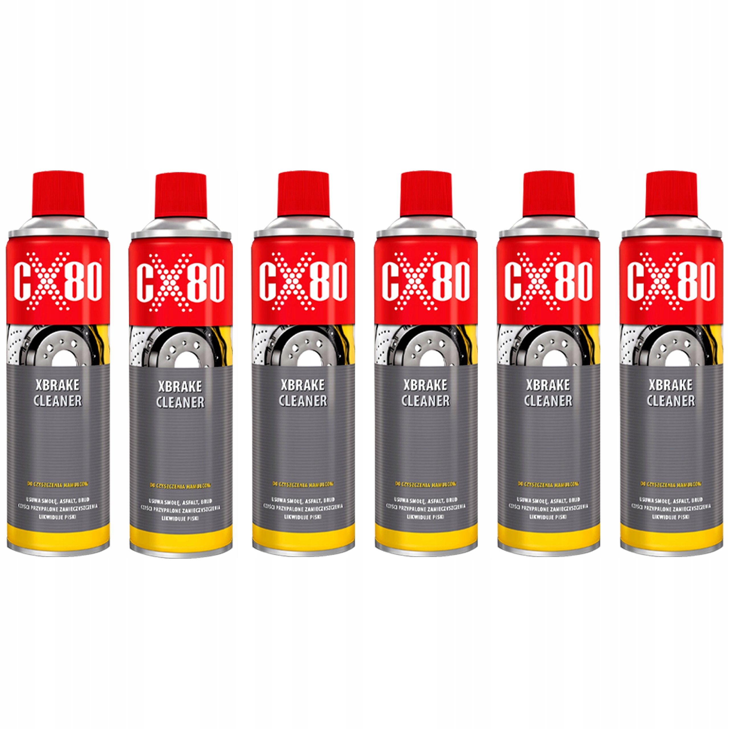 6x Cx80 Xbrake Cleaner Zmywacz do czyszczenia hamulców 600ml