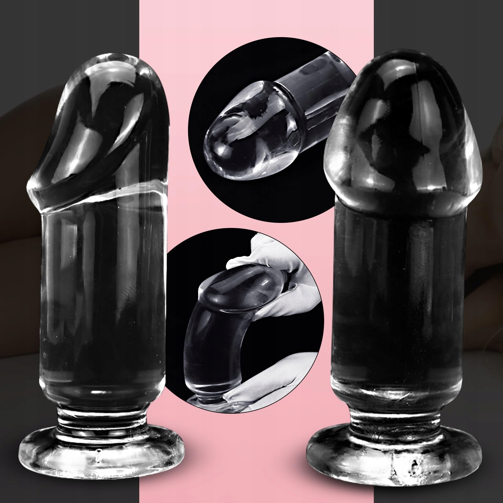 BDSMYOU Przezroczysty Dildo Analny Z Przyssawką Dla Mężczyzn i Kobiet — miniatura 3
