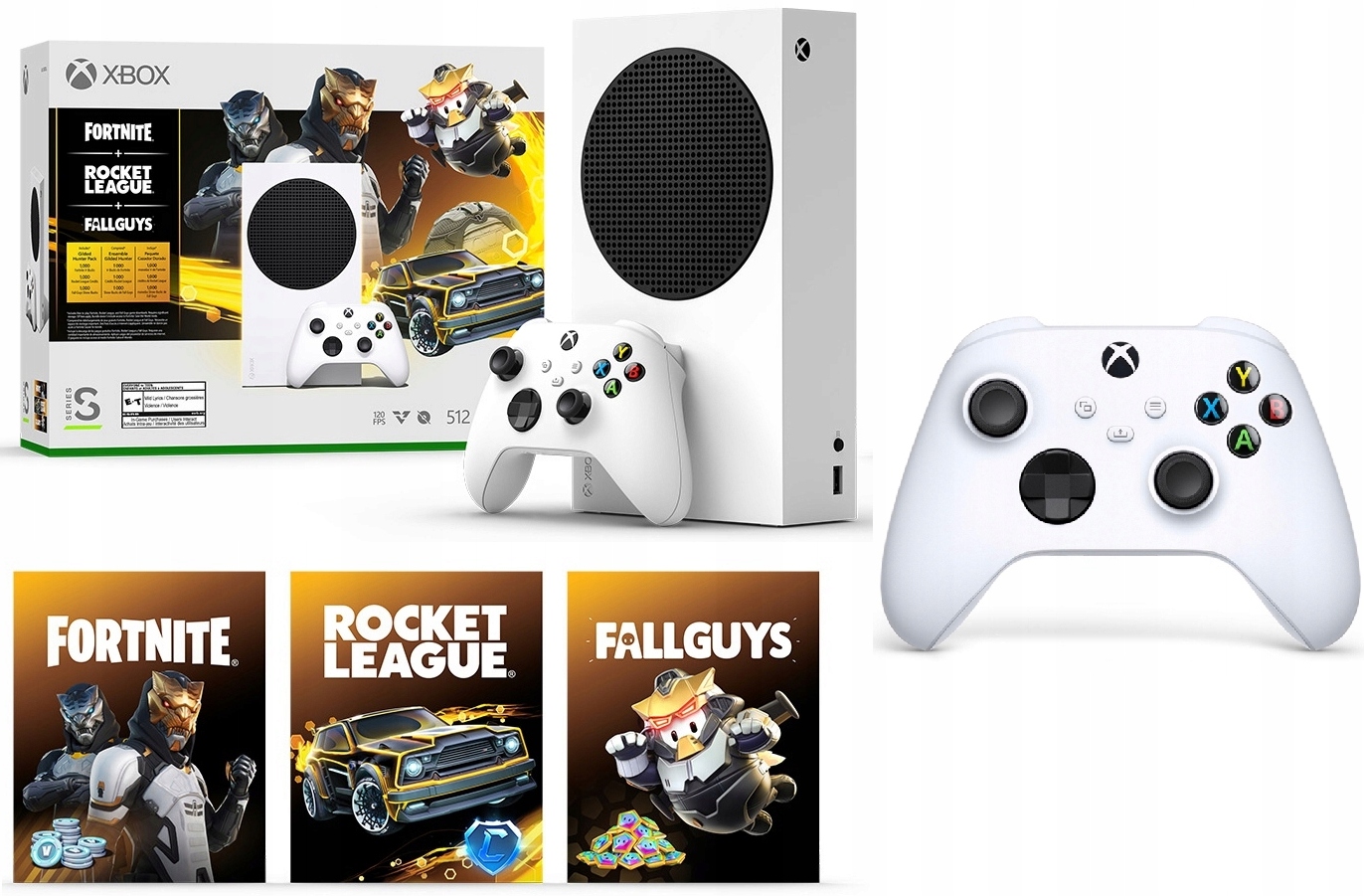 

Xbox Series S 512 GB+pakiet Gilded Hunter+2x pad