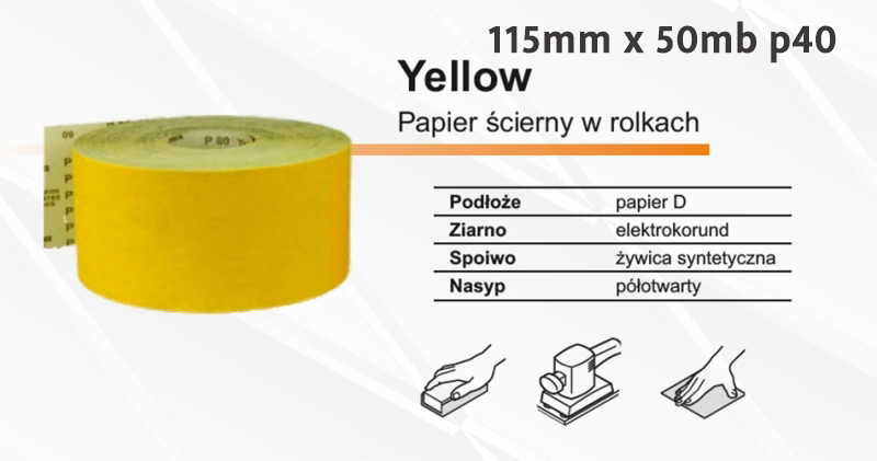 Рулон наждачного паперу 115 мм x 50 м P40