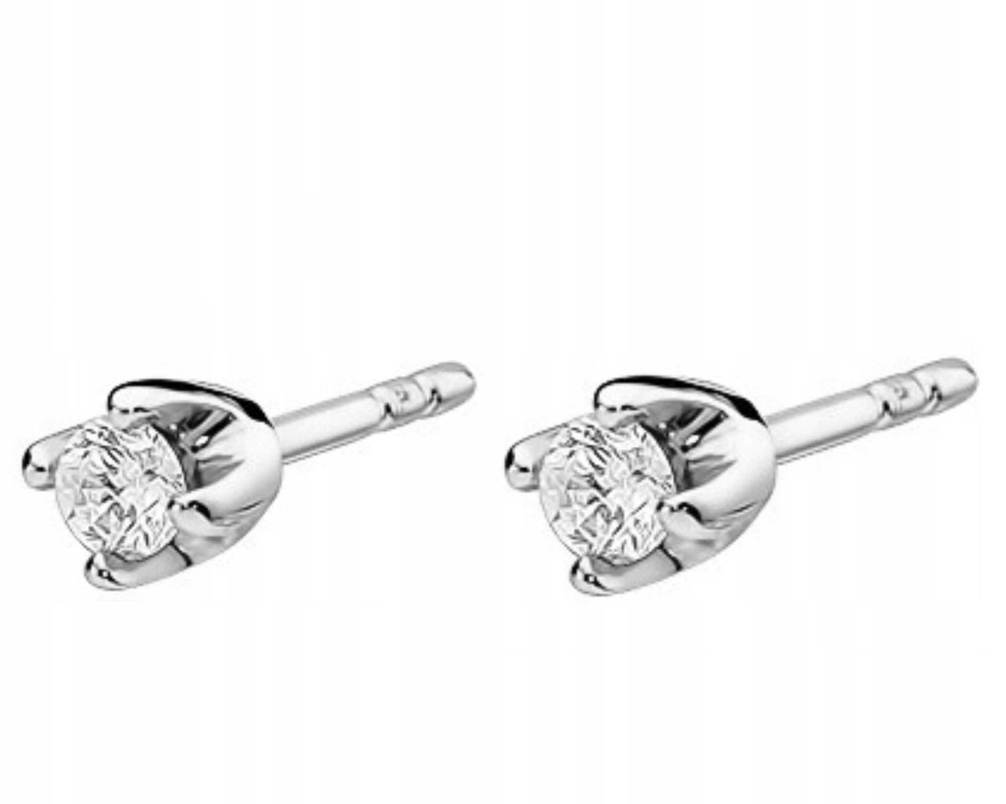 Bílé zlaté náušnice s brilianty 0,16 ct tyčinky