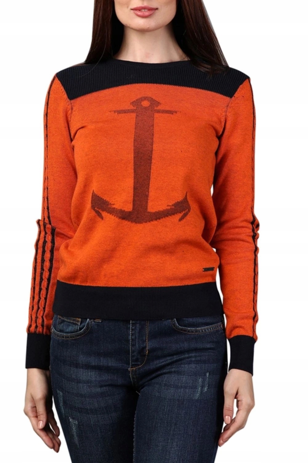 Svetr Giorgio DI Mare klasický módní oranžový bavlněný regular XXL