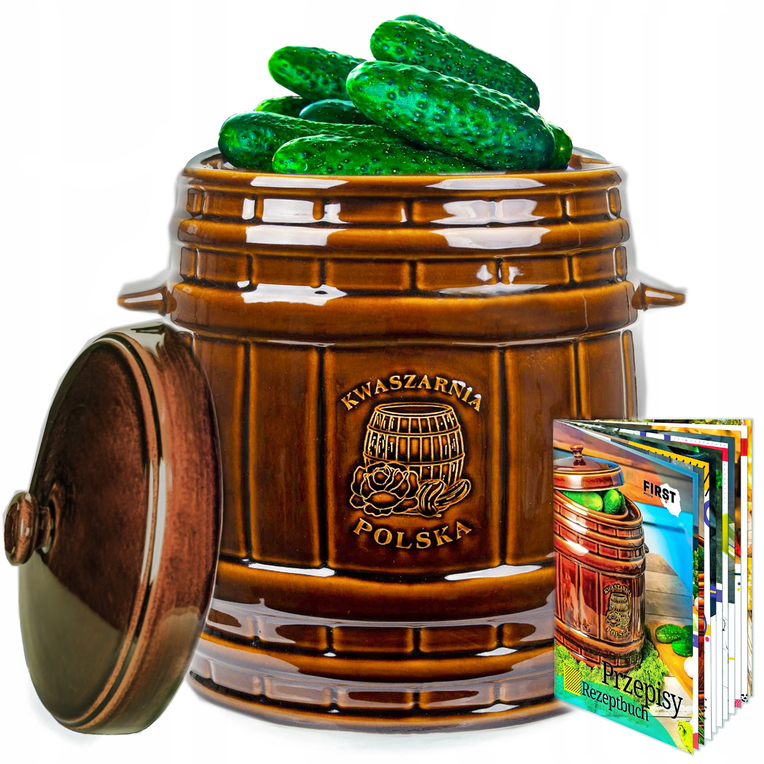 Poľsko 6L hermetická kameninová sudovka na silážovanie a konzervovanie +recepty