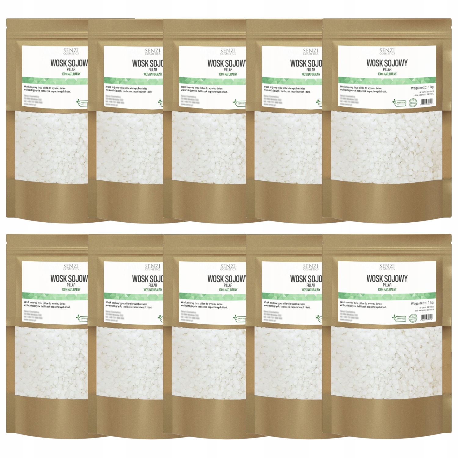 Sójový vosk Pillar pre voľne stojace sviečky 100 % prírodný Diy pastilky 10 kg