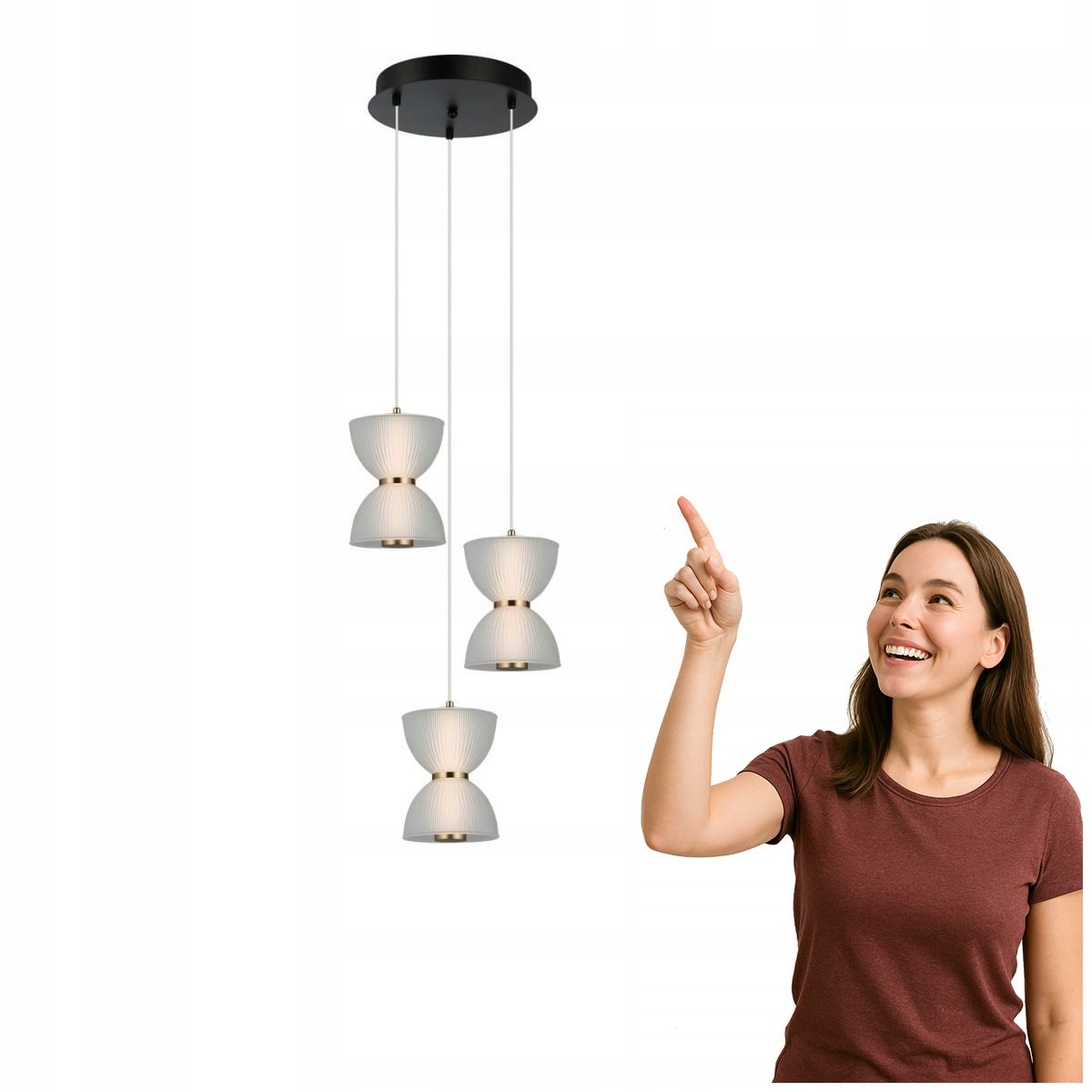 Závesná Led lampa 22W Tica PND-83949-3-BK Italux