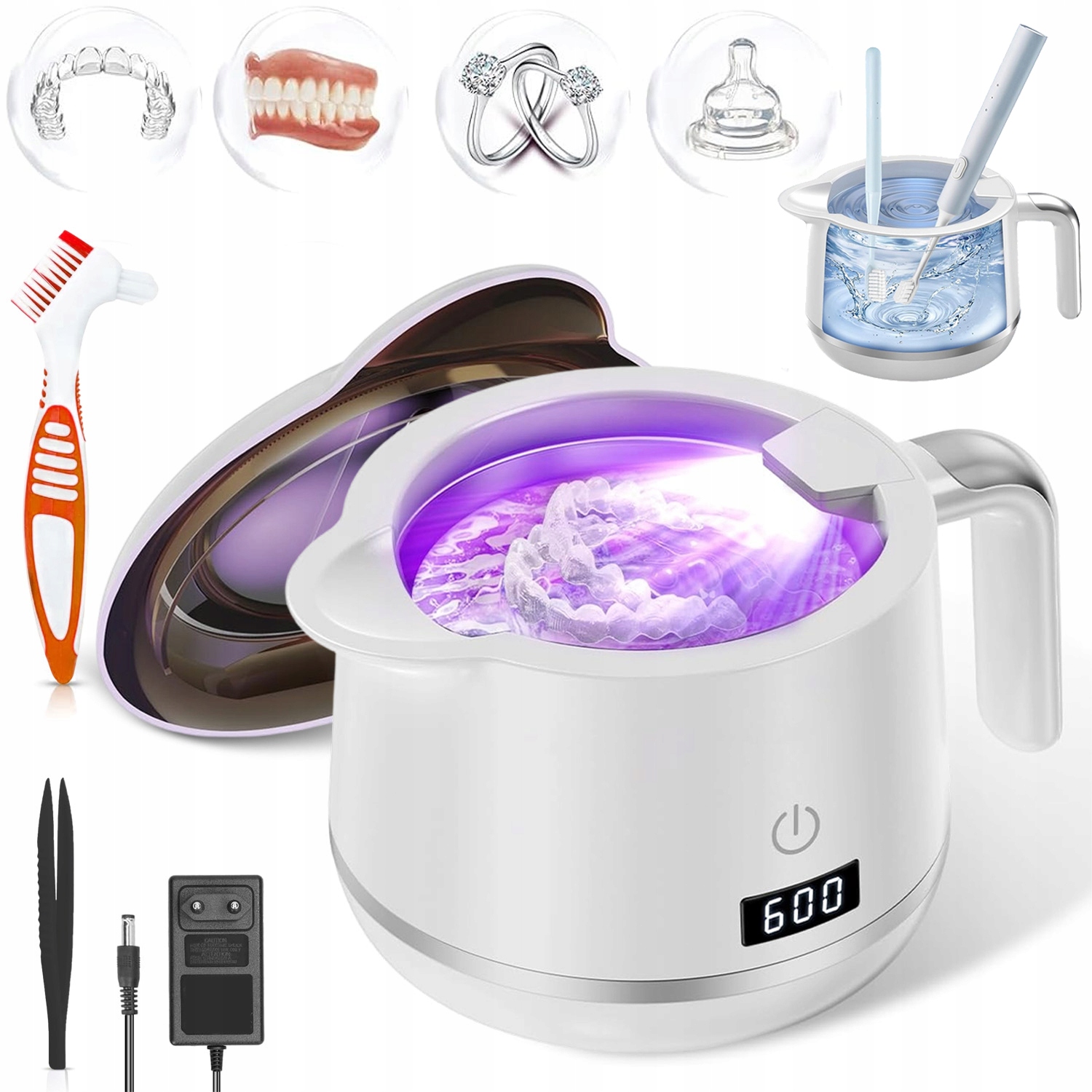 Myjka Ultradźwiękowa Do Czyszczenia Biżuterii Protez Stali Nierdzewnej 304