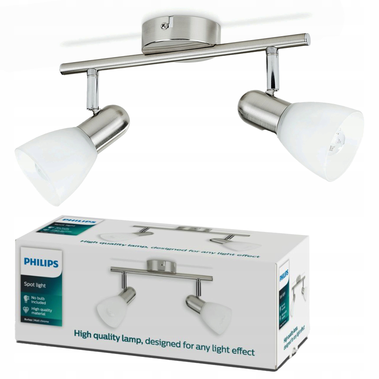 Stropní Svítidlo na omítku Reflektorová lampa 2x E14 Nikl Burlap Philips