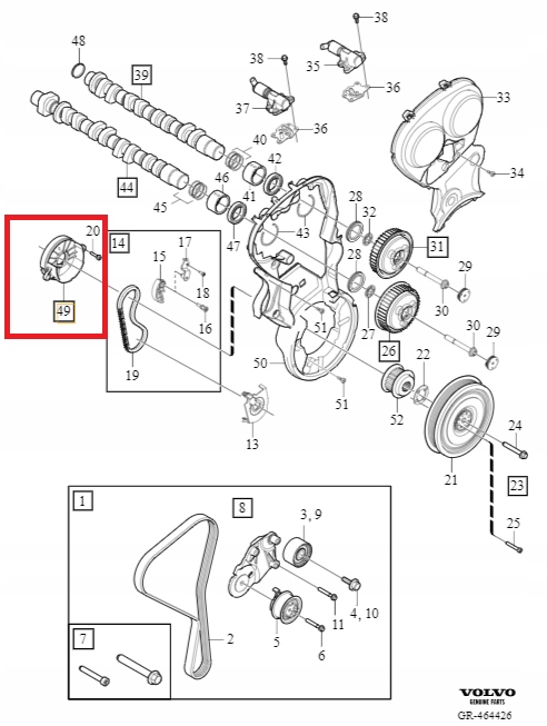 USZCZELNIACZ WAŁU PRZÓD VOLVO S80 II 14-16r