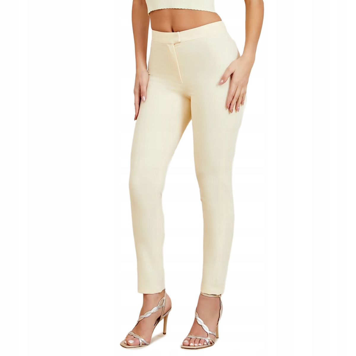 Marciano By Guess Elegantní Žluté Kalhoty Jednoduché Vysoký Pas 38 Gga