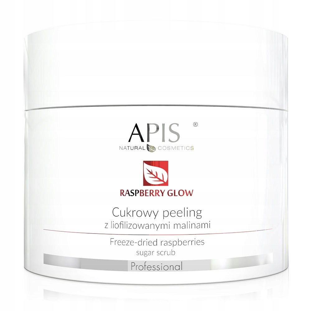Apis Raspberry Glow 220 ml cukrowy peeling z liofilizowanymi malinamia