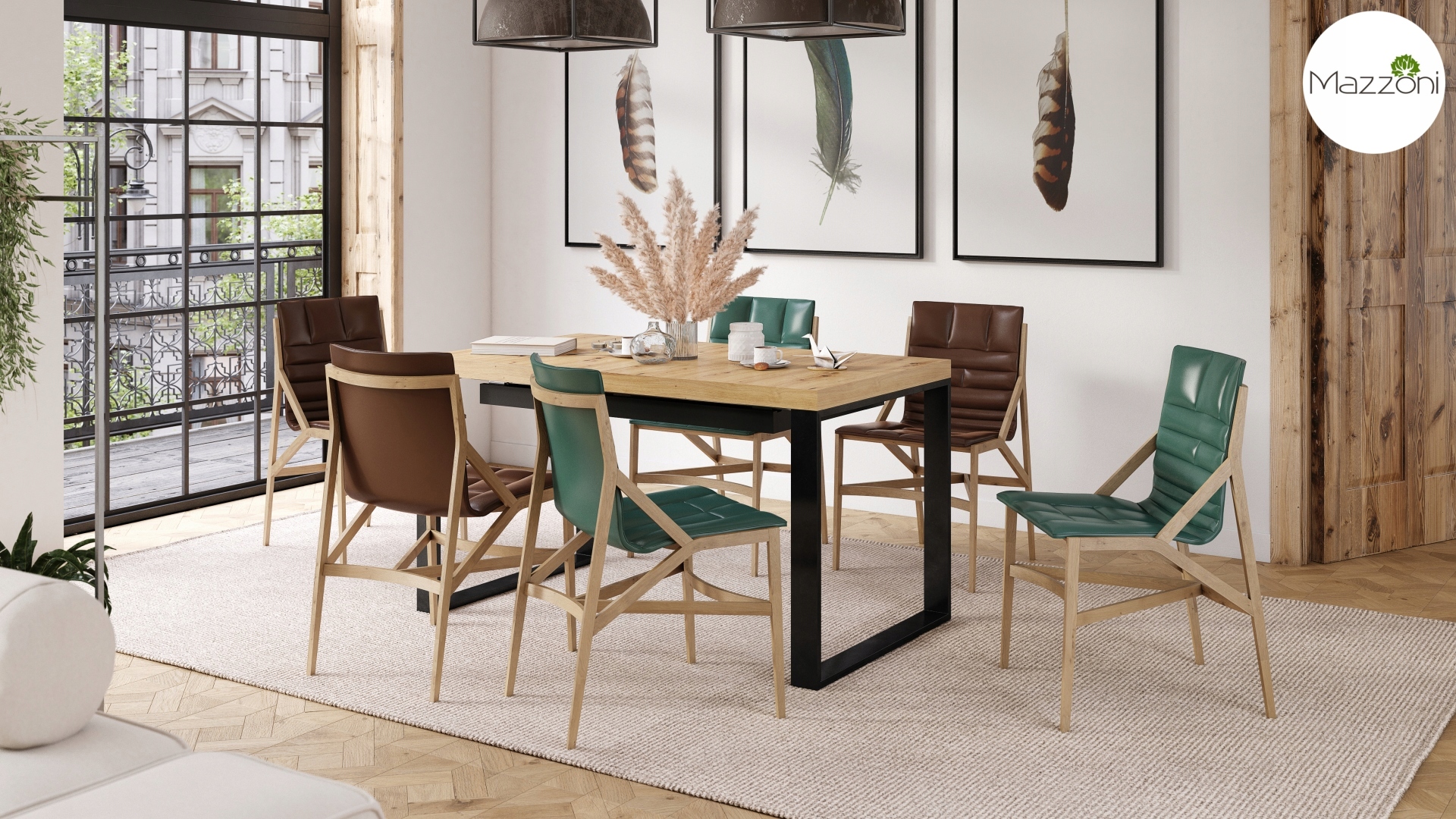 AVARI Dąb Artisan DUŻY STÓŁ ROZKŁADANY DO 290 cm! Marka Mazzoni