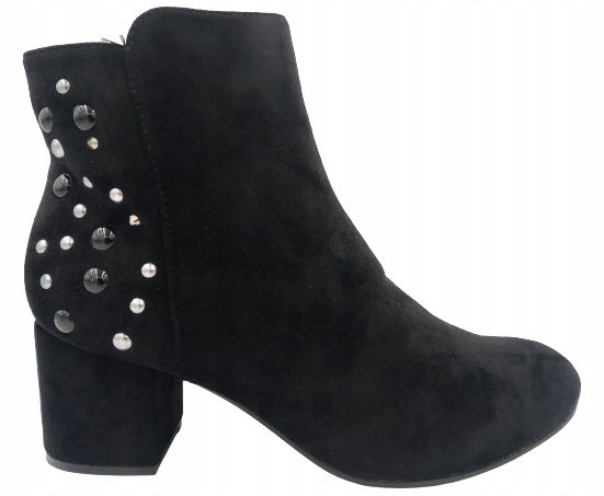 

Buty Damskie Botki na Obcasie Zamszowe