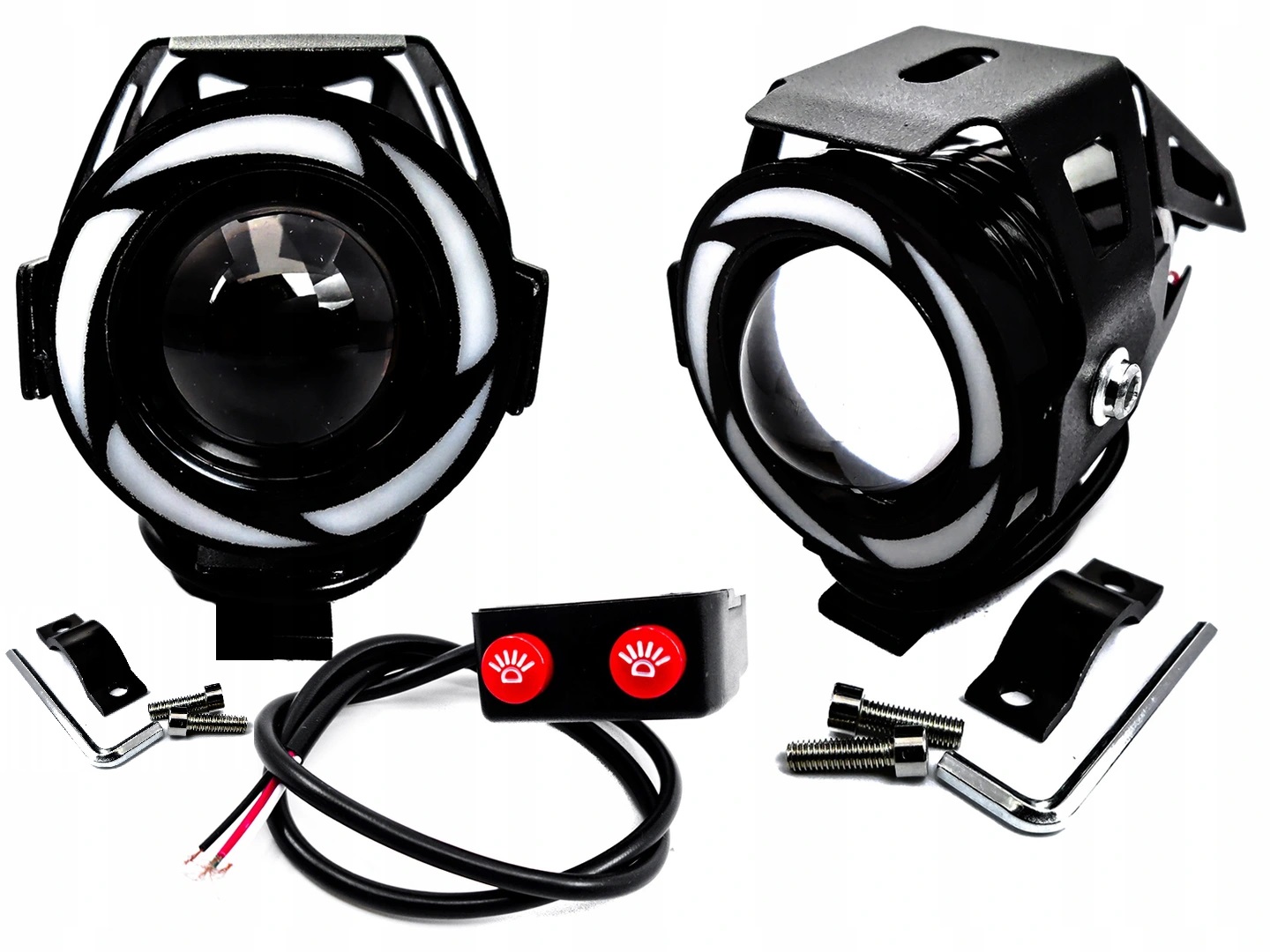 2x LED Halogeny motocyklowe lampy reflektory quad Producer SHR Germany