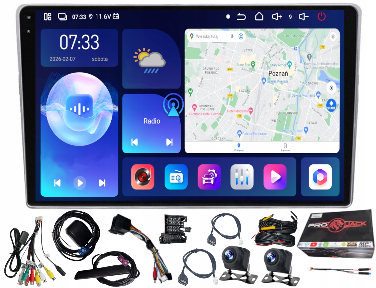 Radio Navigácia Carplay Gps Android Fiat Panda 2003-2012 6GB 128GB Sim