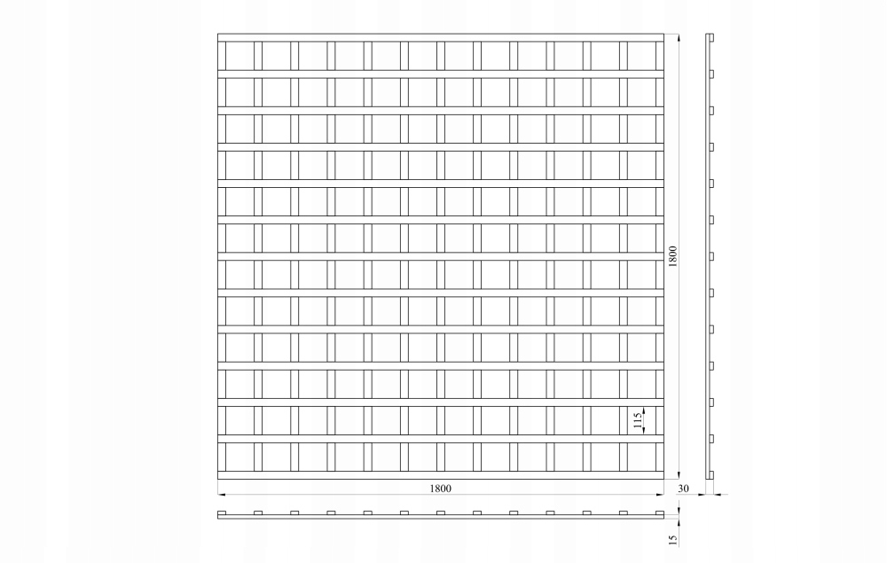 Kratka drewniana na pnącza pergola 180x180x3 Rodzaj krata