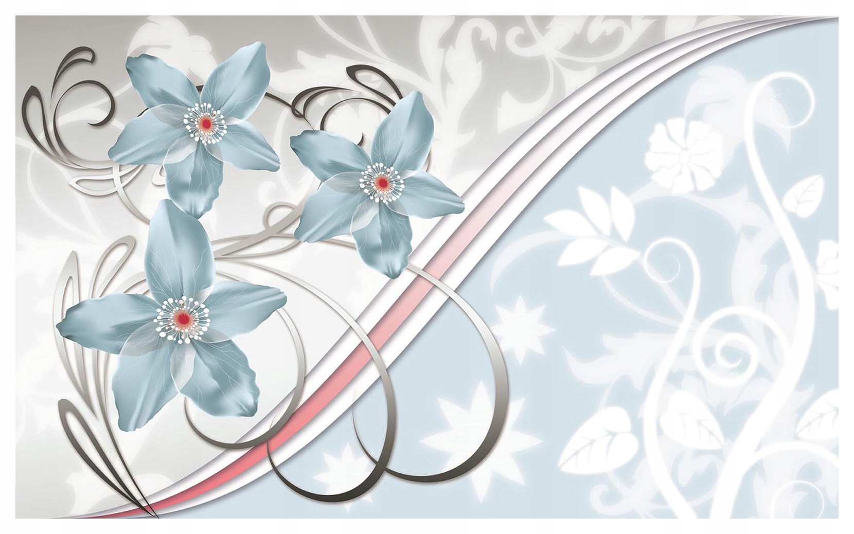 Fototapeta Květiny a víry modré odstíny jemné 416x254 lepidlo