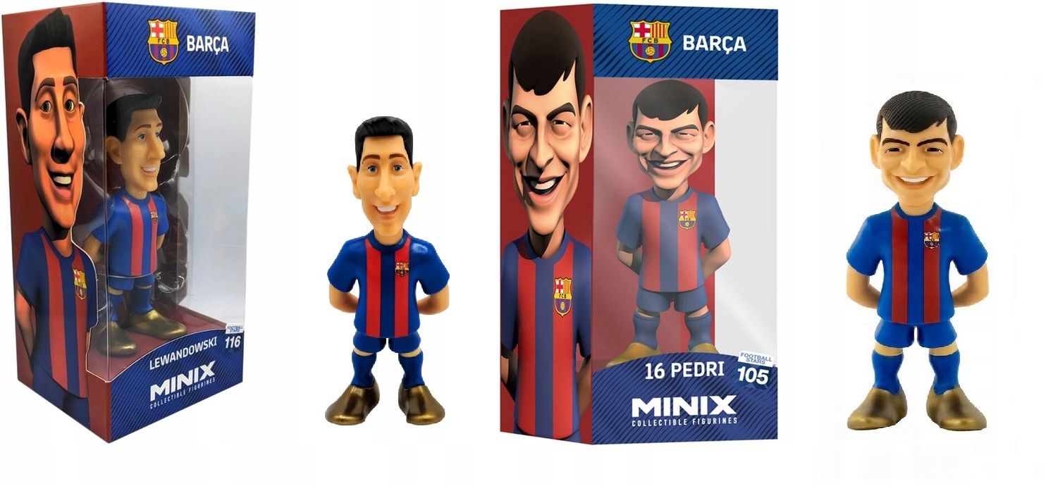 2x Figurka Minix Fc Barcelona Robert Lewandowski Sběratelská Pedri 12 cm
