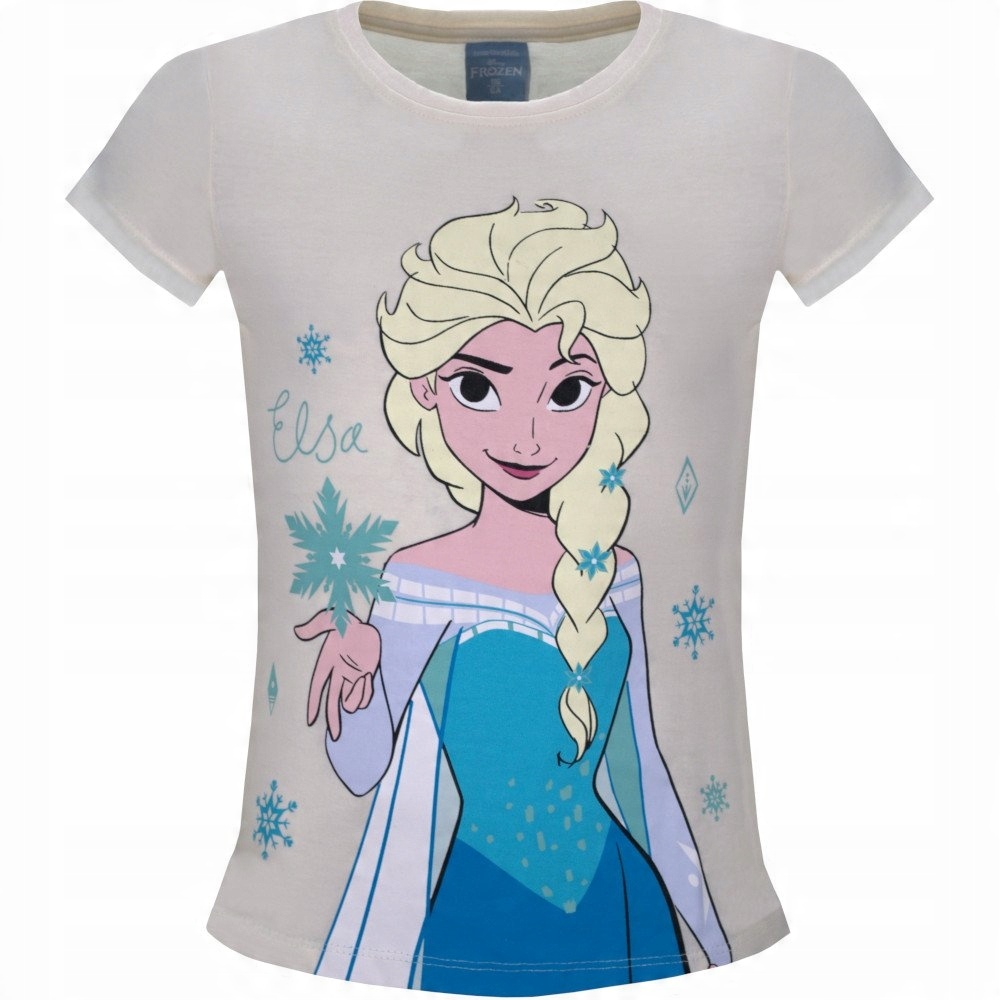 

T-shirt Koszulka Kraina Lodu Elsa kremowa 122