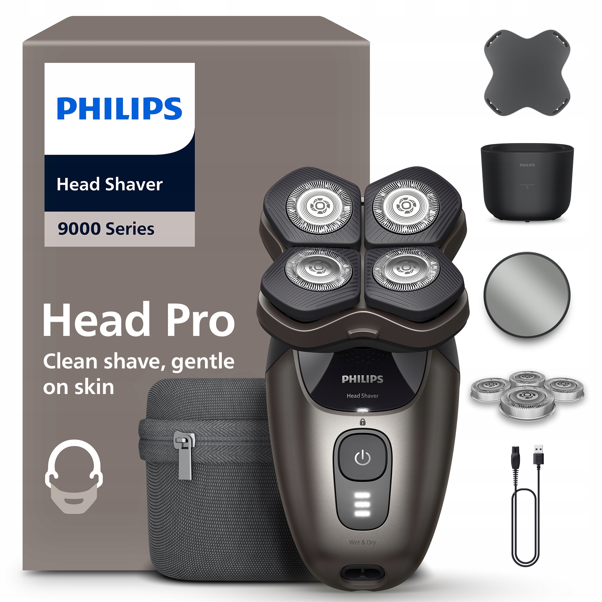 Golarka maszynka elektryczna męska do głowy Philips Head Pro 9000 HS9980/15