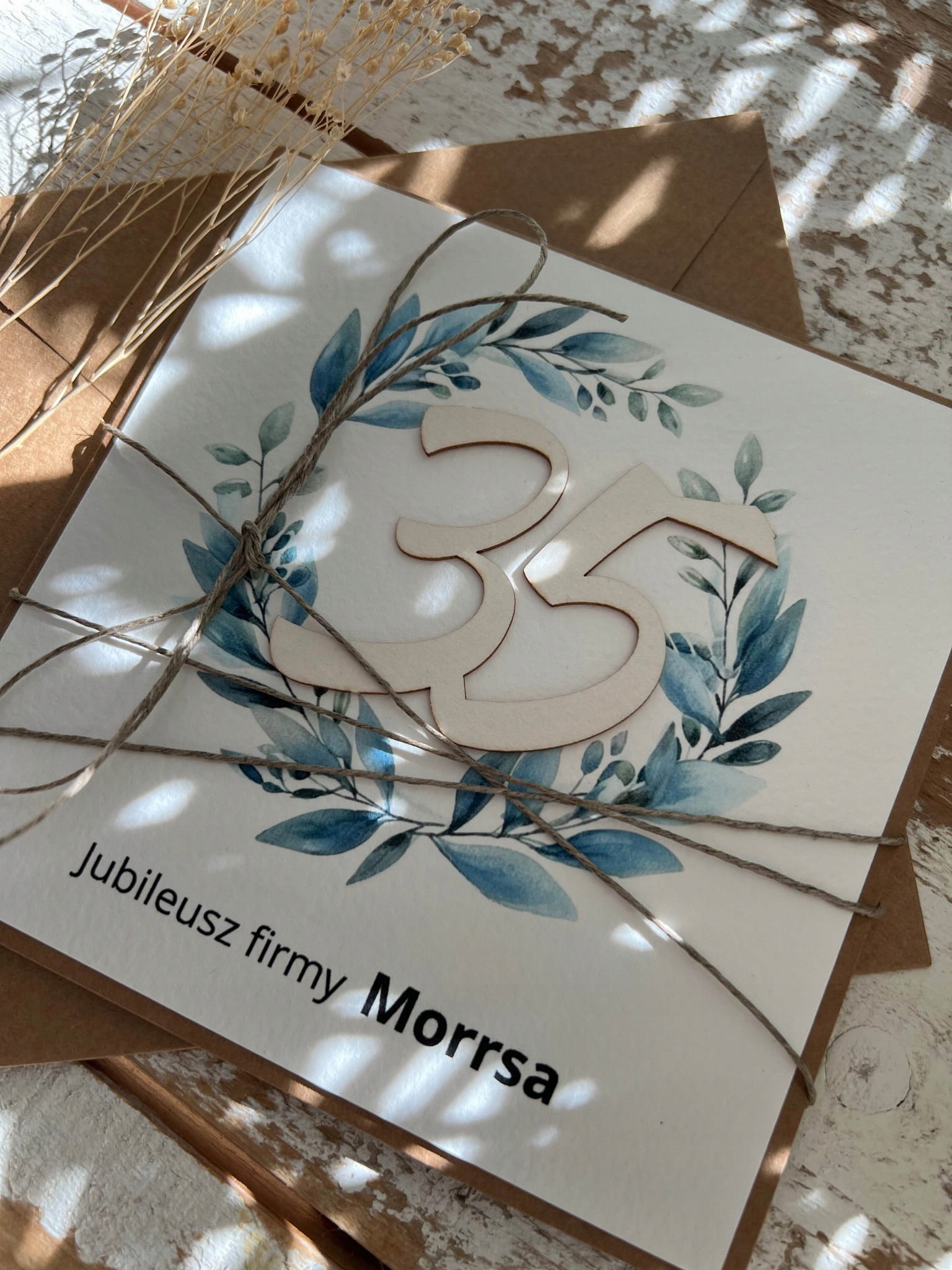 Ručně vyráběné přání k 35. výročí společnosti s personalizací (35. výročí divočiny