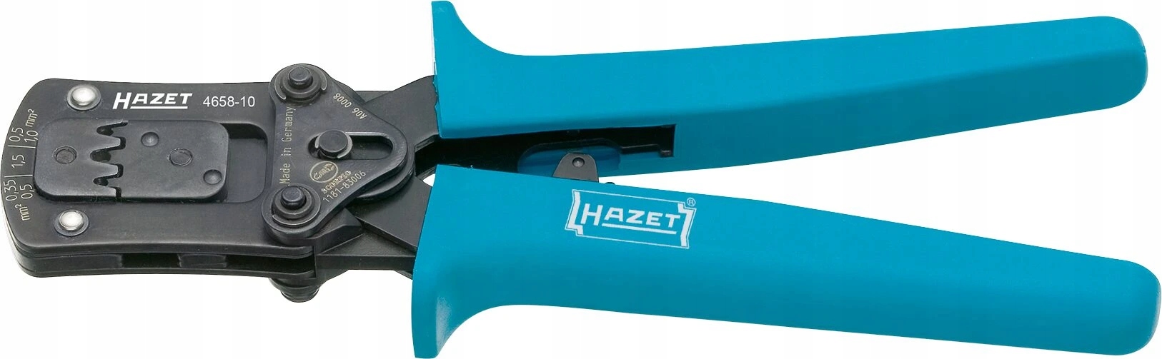 Hazet 4658-10, Krimpovacie kliešte 150 mm, výmenná hlava 0,35-1,5 mm²