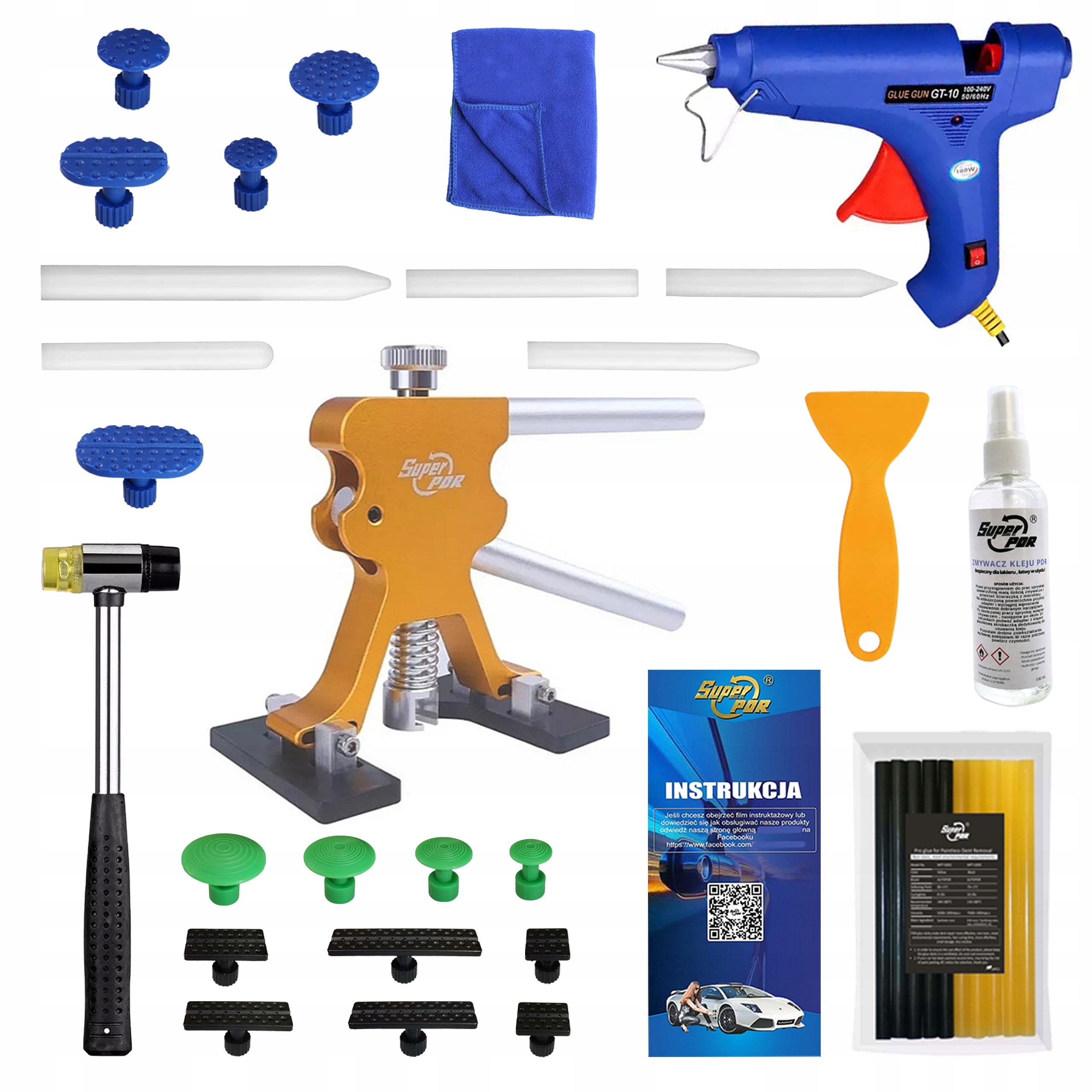 Pdr sada nástrojů pro odstraňování promáčklin pro vytahování promáčklin 63 ks velká xxl