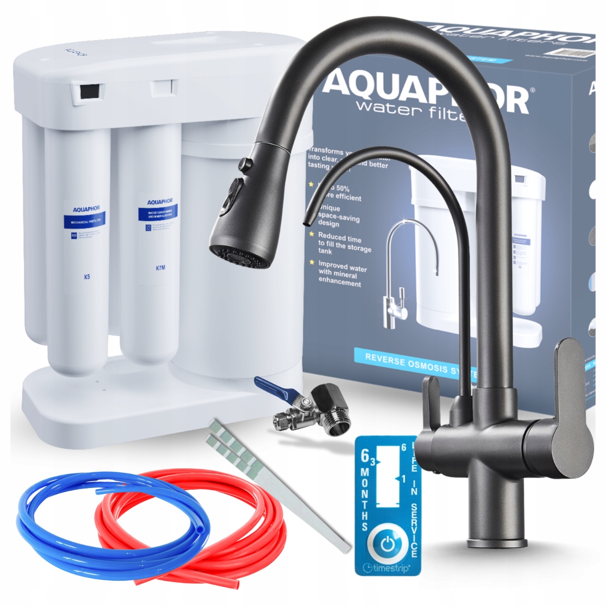 Kuchynský Kohútik S Vyťahovacím Výtokom A Vodný Filter, Obrátená Osmóza