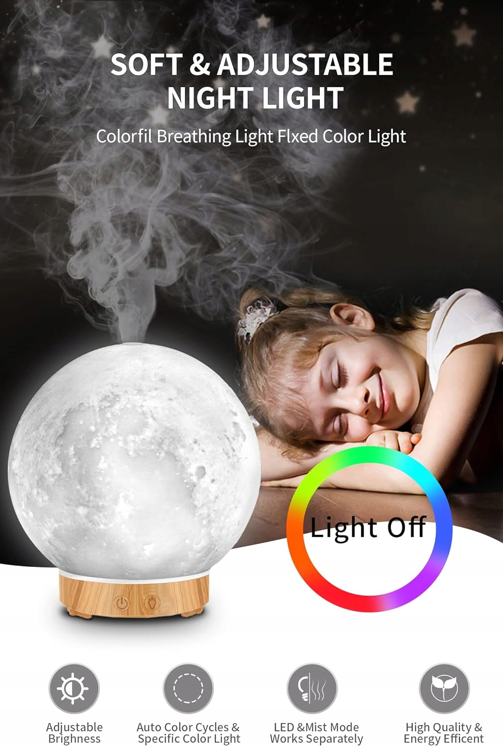 ZDALNIE STEROWANY DYFUZOR OLEJKÓW ETERYCZNYCH REGULACJA JASNOŚCI I KOLORU Rodzaj dyfuzora elektrycznego do kontaktu