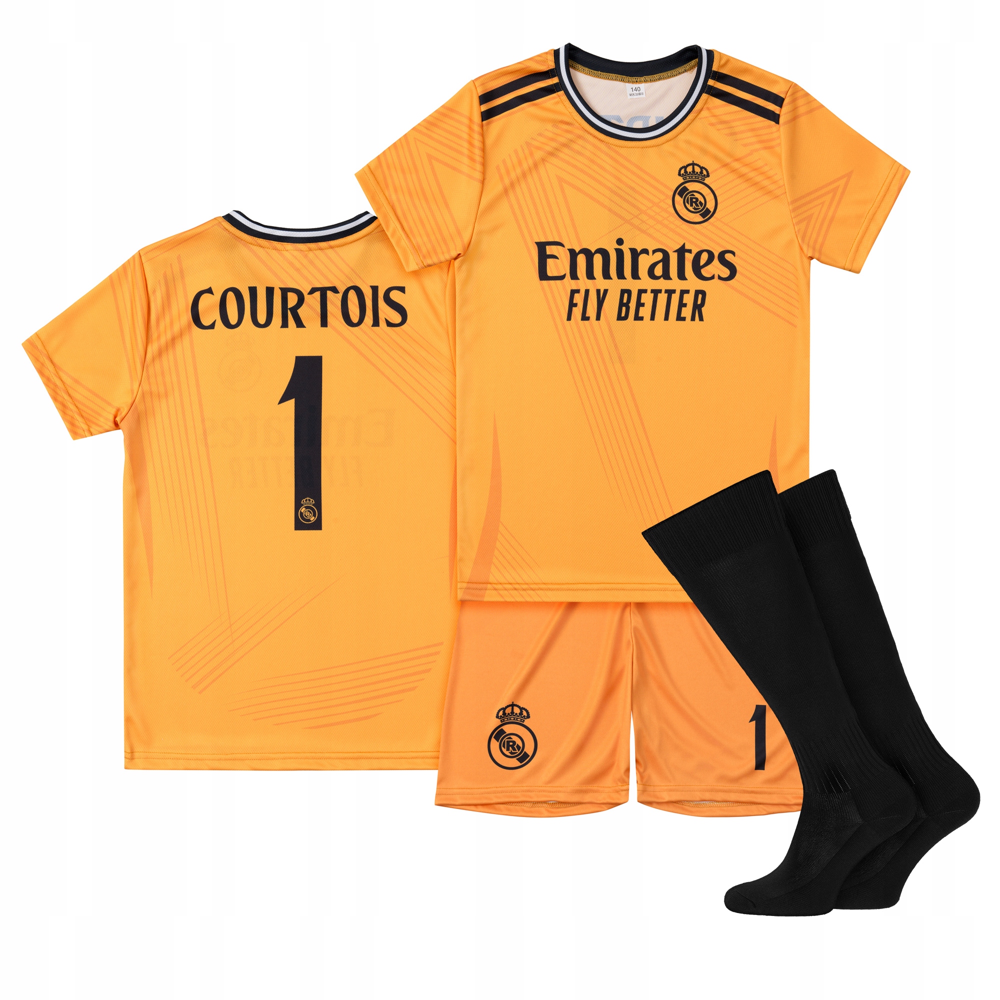 Strój komplet piłkarski getry Courtois 1 rozm. 170