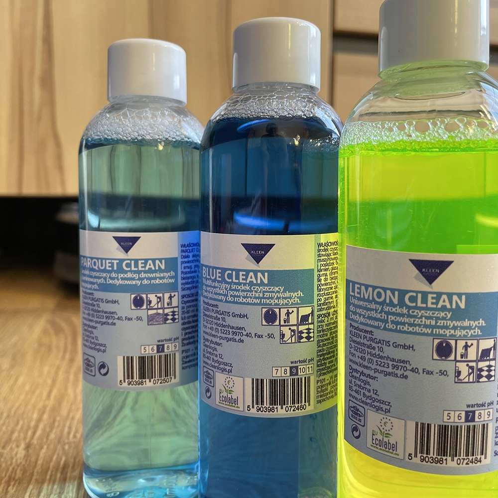 Ekologiczne płyny do robotów mopujących myjących odkurzaczy 2w1 zestaw eko Nazwa handlowa Blue Clean + Lemon Clean